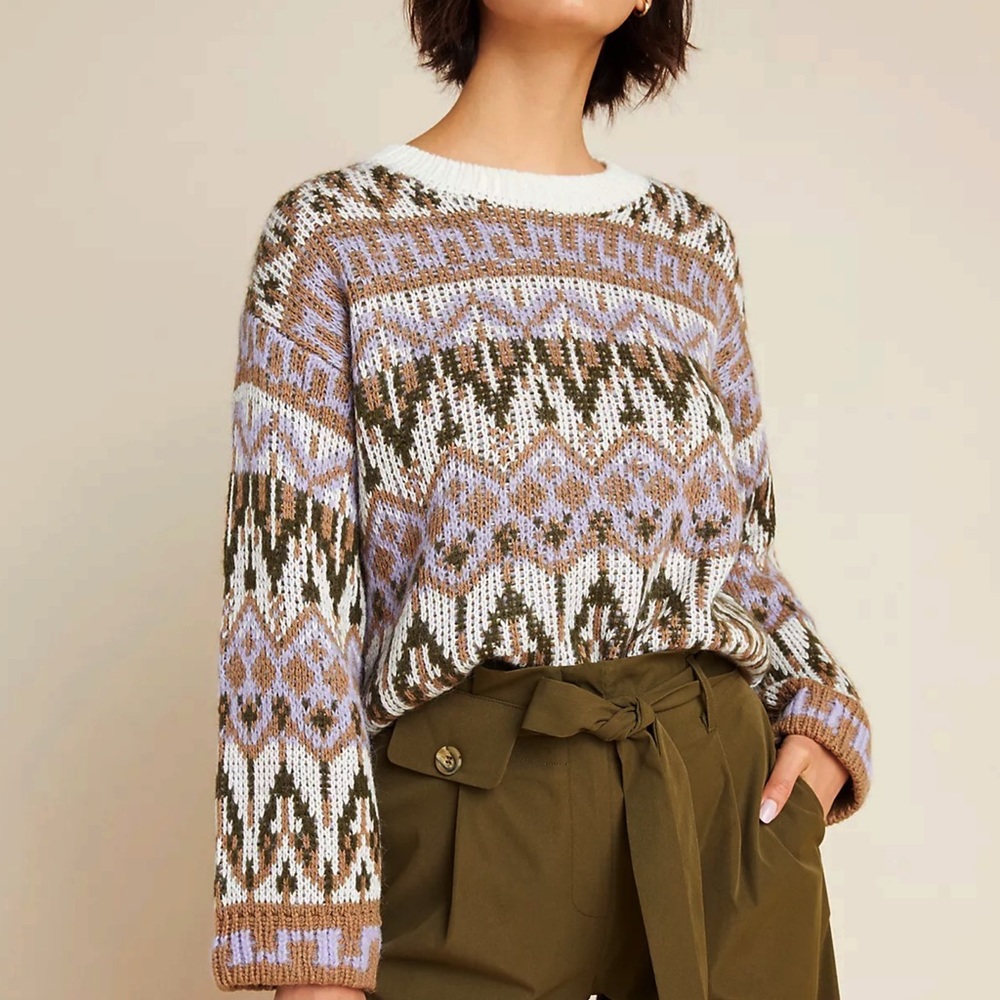 NWT Anthropologie Fabiana Fair Isle Sweater